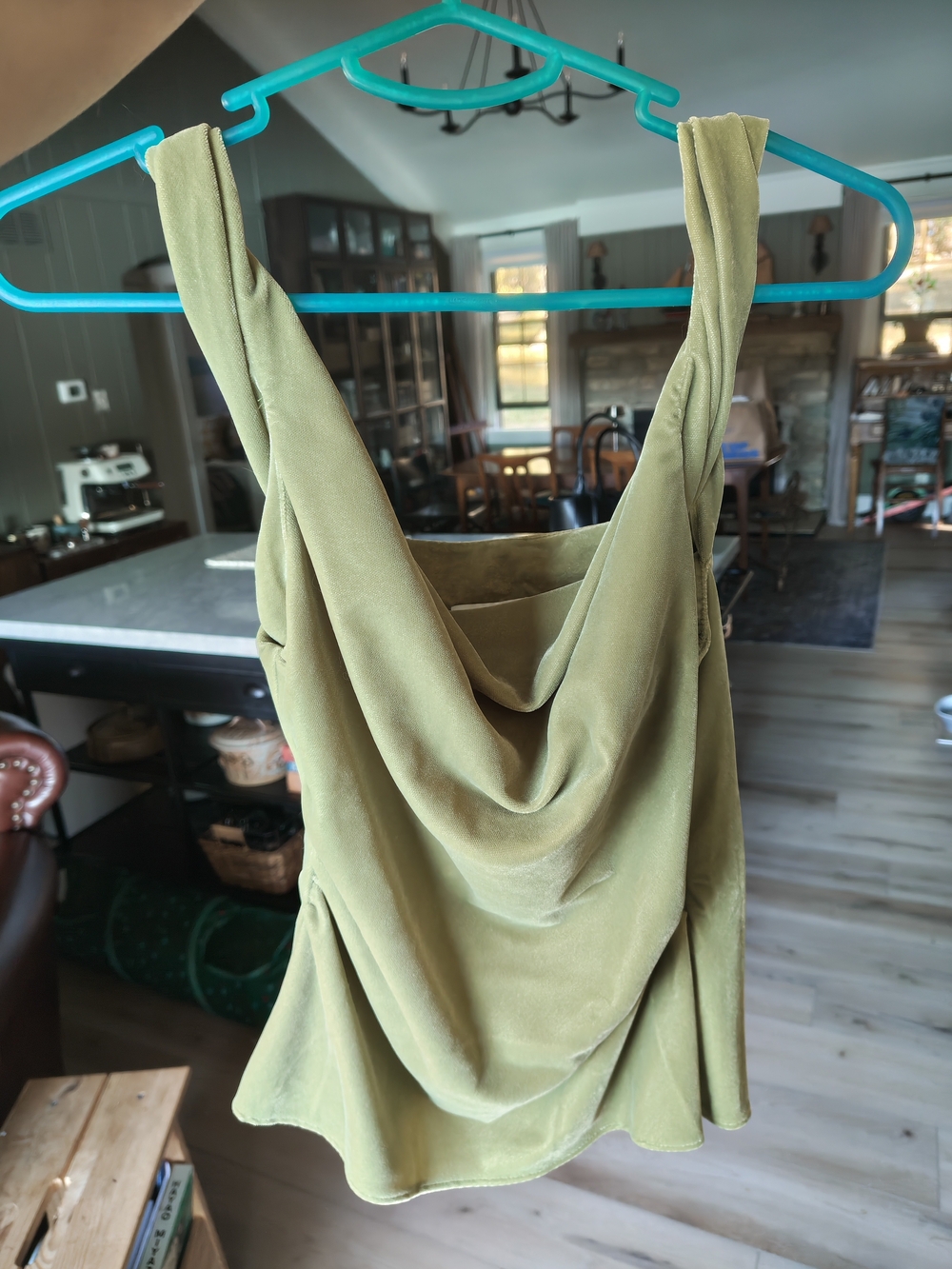 Topshop Olive Draped Strapless Cowl Dress